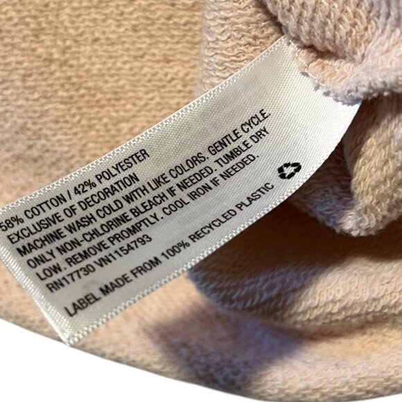 Mossimo Top Women's L Light Pink Bell Tie Sleeve Cropped Sweatshirt Casual Comfy - Picture 5 of 7